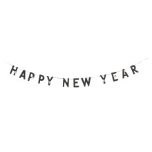 3 Sets Glitzer Silber Stern Fahnenkette Happy New Year