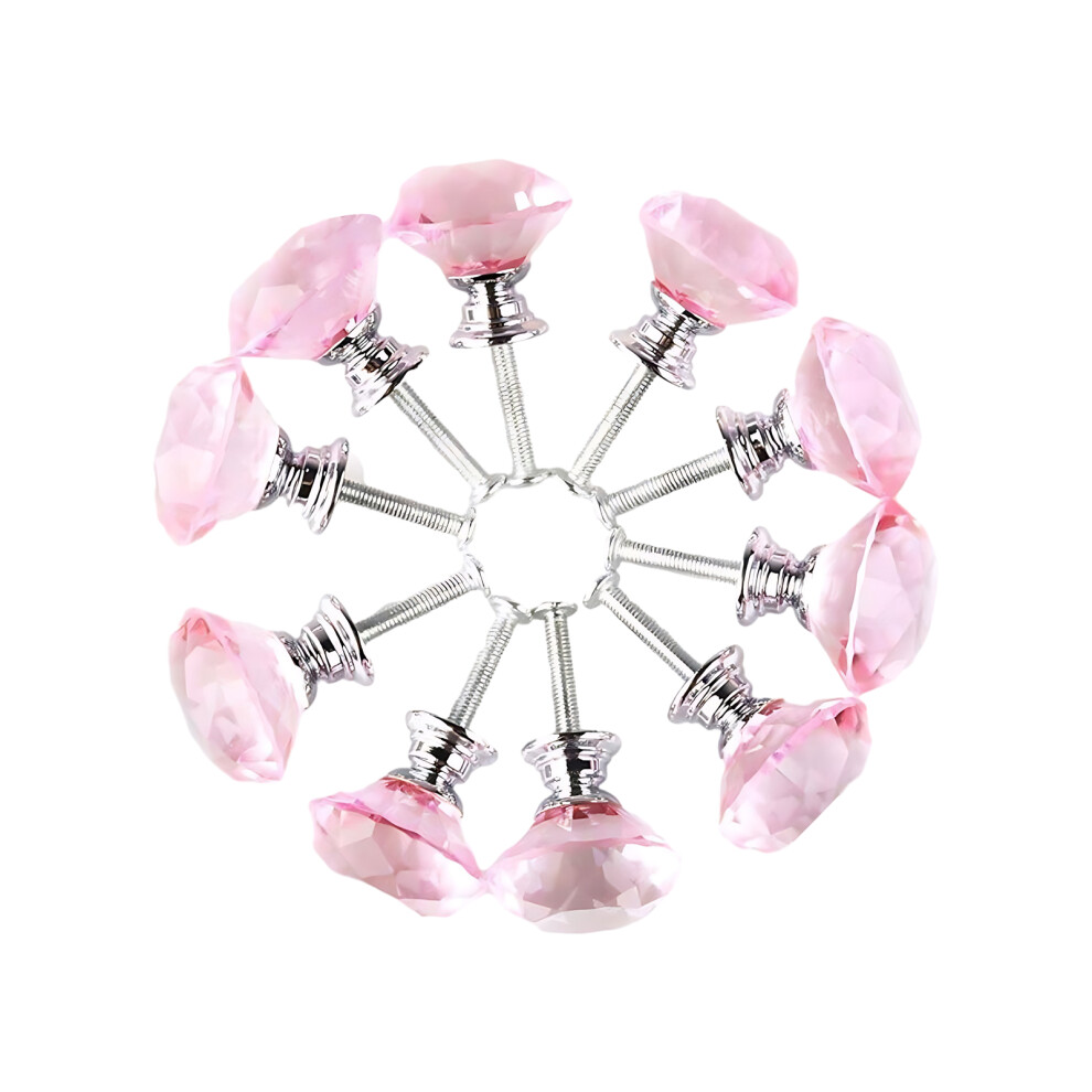 (Pink) 10pcs/set Pink Crystal Knobs â Look Of Cabinets With Stunning Glass-image-OPC-PMYJSGS-NEW