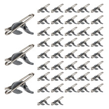 50 Pieces Hookbait Release Clips Fishing Rigs, Stainless Steel Fishing Impact Bait Clips for Freshwater Saltwater Sea Fishing Grey