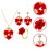 3 Sets Bloem Halsketting Oorbellen En Ring Bruiloft 11