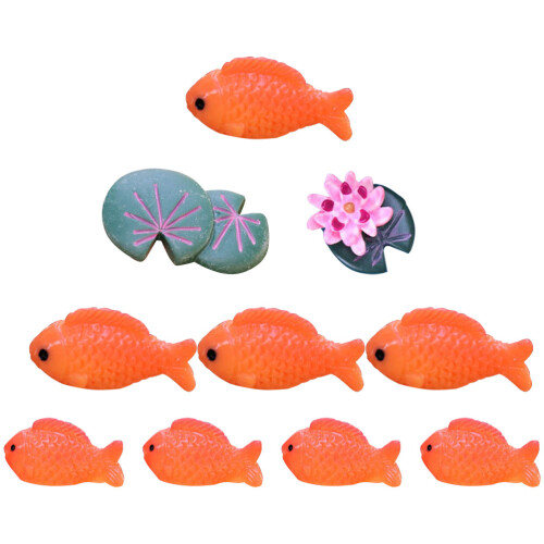 4 Sets Vissen Ornamenten Lotusblad