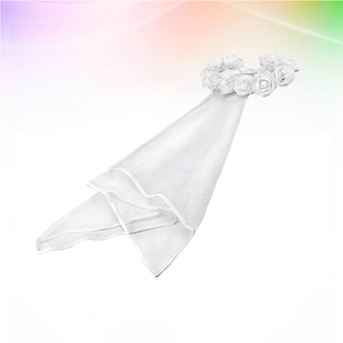 Bride Rose Decor Sluier Slinger Bruid Vrouw Wit