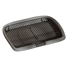 Pet Dog Toilet Portable Dog Litter Pan Training Pad Holder Pet Supplies Indoor Potty Tray, Gray XL