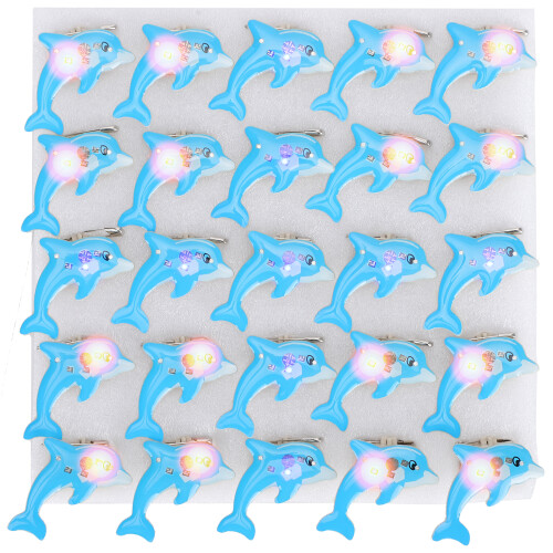 25 Stück Delfin-Form LED-Abzeichen, Kunststoff, 92g, AG3-Batterien 1