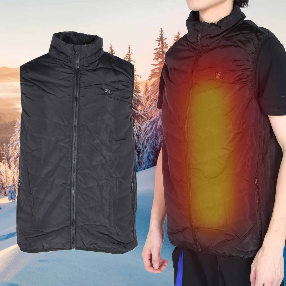 Rechargeable USB Heated Vest XL Black 55C 5-Second Fast Heat-image-OPC-PMYKBH5-NEW