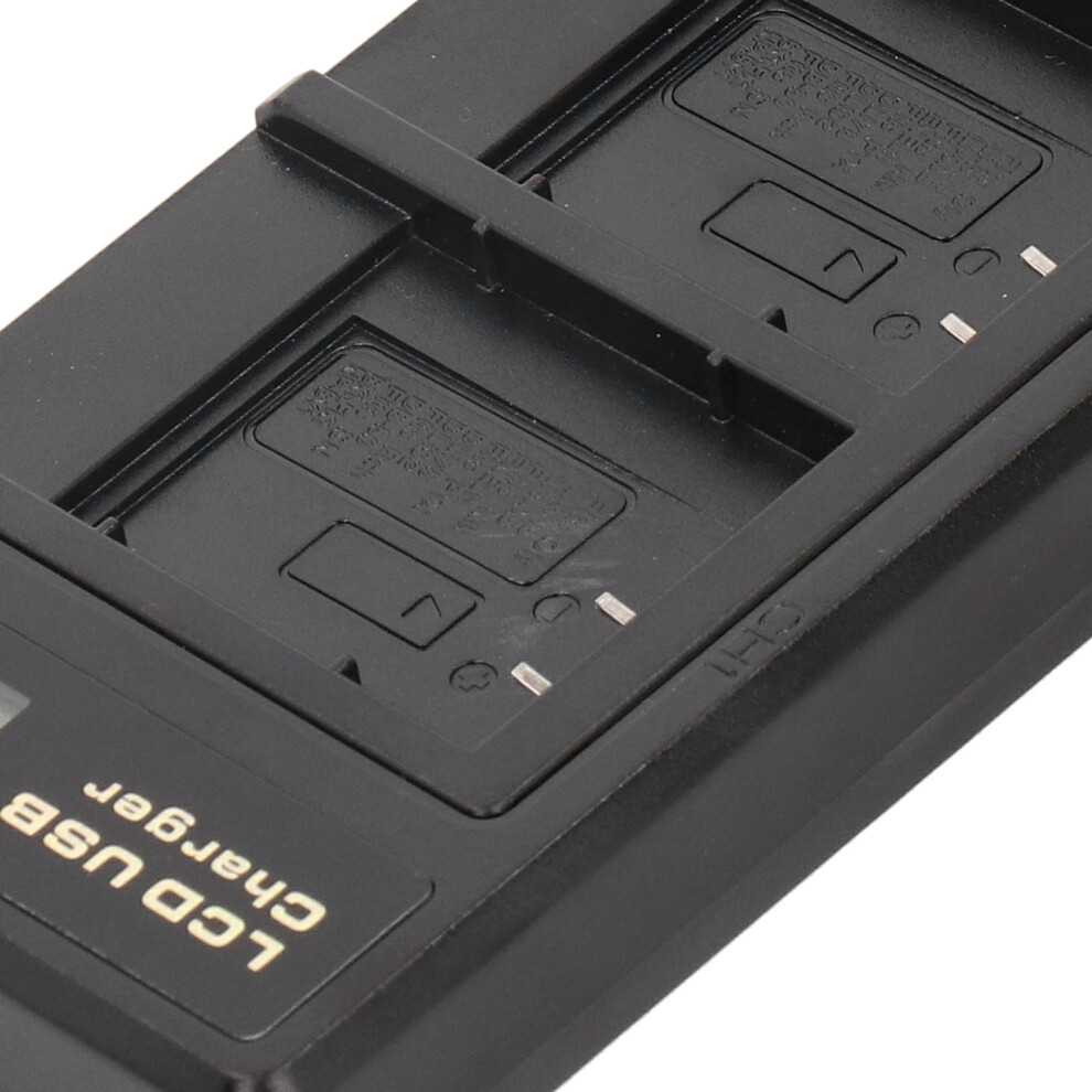 Portable Dual Camera Battery Charger With Lcd Display For Li-50B, Black 7661360915453