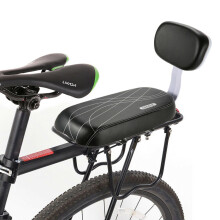 PU Leather Bike Back Seat Cushion with Backrest, 45kg Capacity
