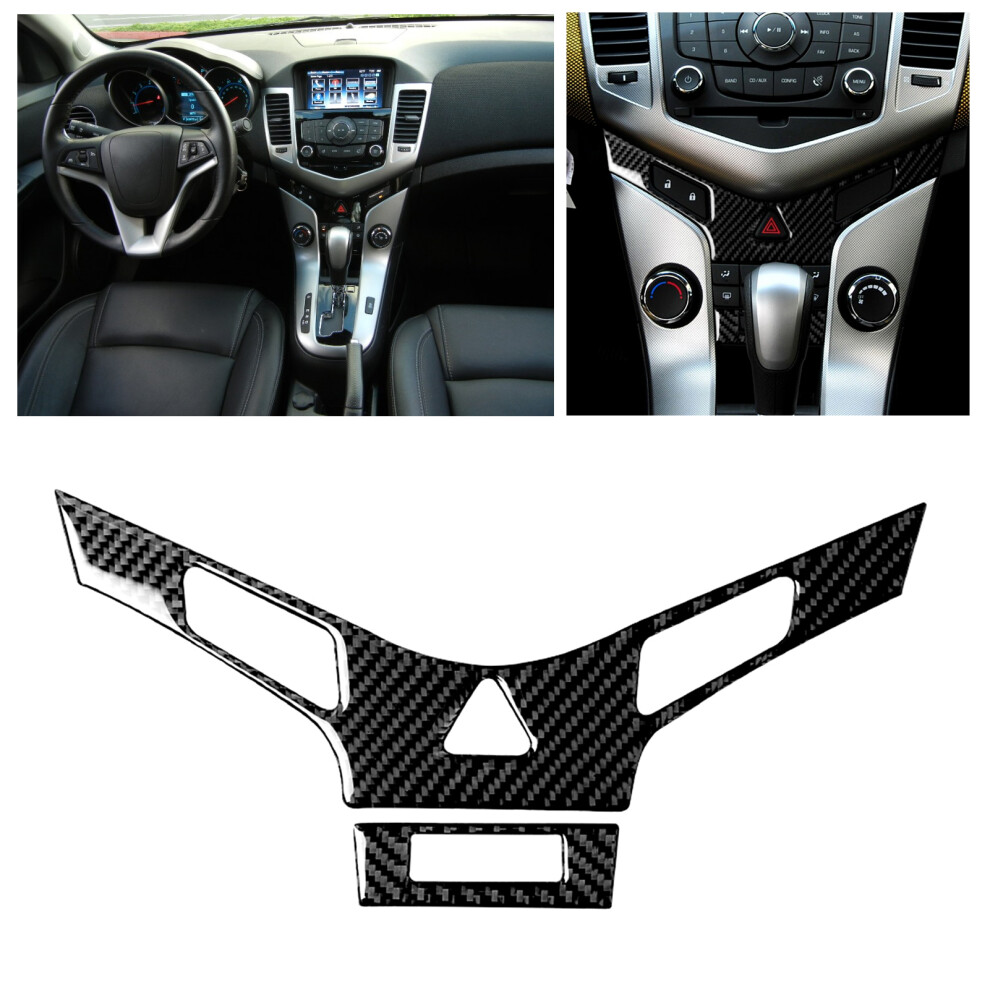 2Pcs Carbon Fiber Console Air Conditioning Panel Cover Fit Chevrolet Cruze 2009-2015 7621360919899