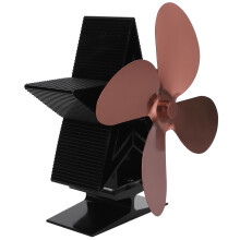 4-Flammen-holzofenventilator mit Heizelement - Bronze, 18 cm hoch