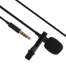 Mini-Kabel-Lavaliermikrofon für Mobilgeräte, Schwarz, 6x2,2 mm