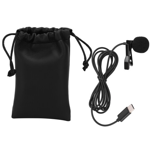 Wired Lavalier Microphone Clip-on for Type-C Devices, Black 1
