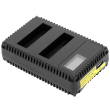 AHDBT-401 Dual USB Kamera-Ladegerät mit LCD-Bildschirm, tragbare Batteriestromversorgung