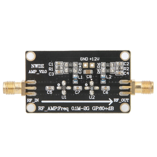 LNA 0.1M–2G RF Wideband Amplifier 60dB High Gain Low Noise Module 1