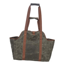 Canvas Logging Bag for Firewood Holder Log Tote Large Capacity for Camping Fire Pit