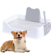 Dog Box | Mesh Potty Indoor Puppy Box,Indoor Wee Training, Doggie Toilet Potty Trainer, Puppy Pee Pad Holder, with Removable Grate and Protection Wall