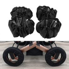 Baby Pram Wheel Dustproof Cover Oxford Fabric Black L Infant Stroller Accessory