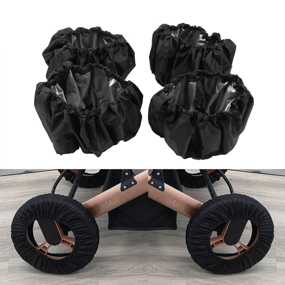 Baby Pram Wheel Dustproof Cover Oxford Fabric L Infant Stroller Accessory Black