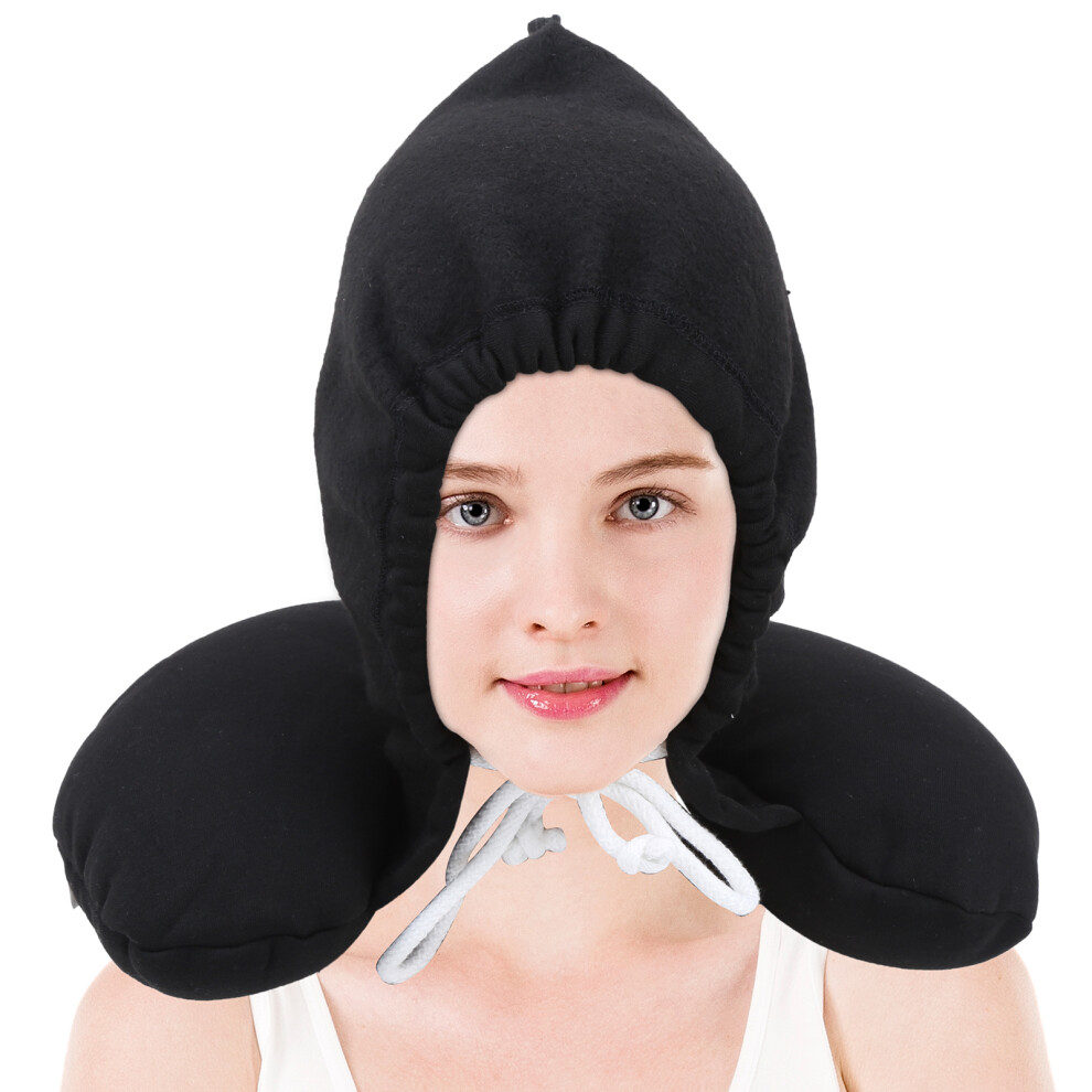 Comfortable Black U-Shaped Memory Foam Travel Neck Pillow for Airplane & Car-image-OPC-PMYKGYK-NEW