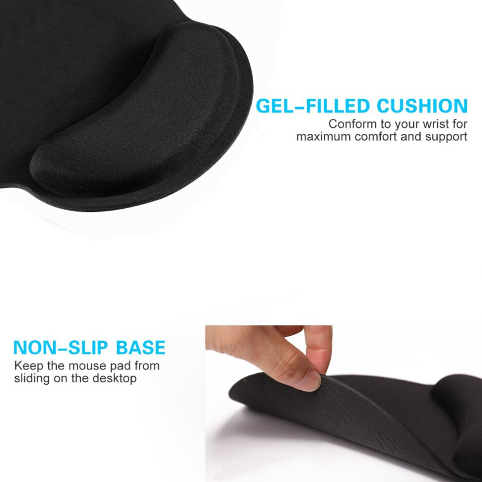 Ergonomic Office Mouse Pad With Memory Foam Wrist Support Non-Slip Base 6921360930490