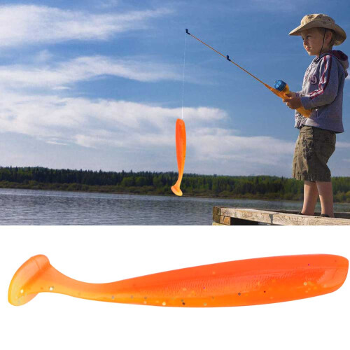 20 Stück 7,5 cm weiche Kunststoff-T-Schlauch Wurm Angelköder Orange