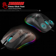 J900 USB Wired Gaming Mouse RGB 6400DPI Ergonomic White