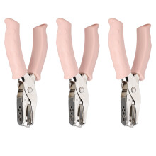 3er Set Handliegender 3mm-Locher TPR Pink 13,5x6x1,8cm Locher Werkzeug