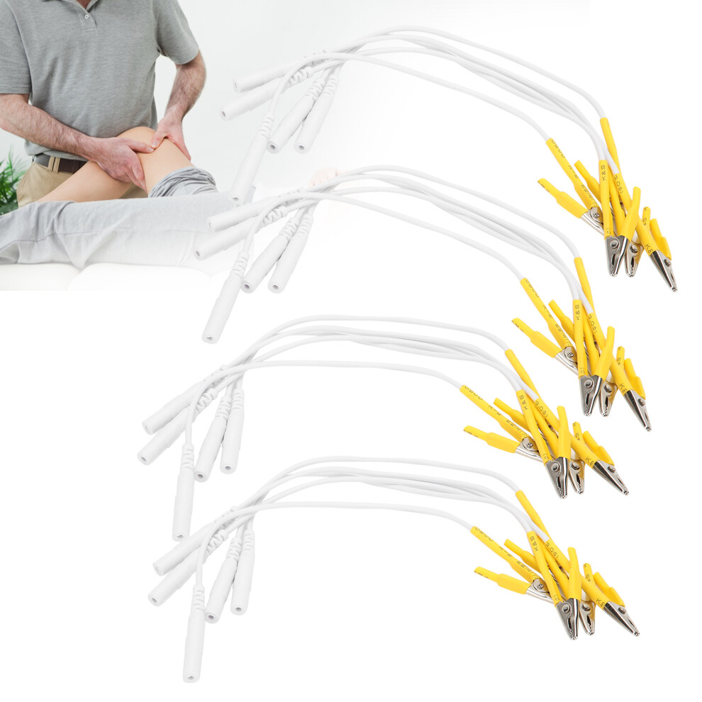 Yellow Clip Electrode Lead Wires Cable For Tens Machine 20Pcs Set