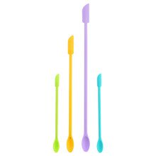 Espátula com núcleo de aço inoxidável embutido, mini espátulas de silicone para maquiagem com ampla aplicação e estrutura flexível, fácil de