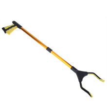 Multifunktionales faltbares Müllzange-Greifwerkzeug, gelber Griff, goldener Röhrchen, 80 cm