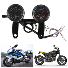 Universal 12V Motorcycle LED Tachometer Speedometer 0-13000 RPM Black