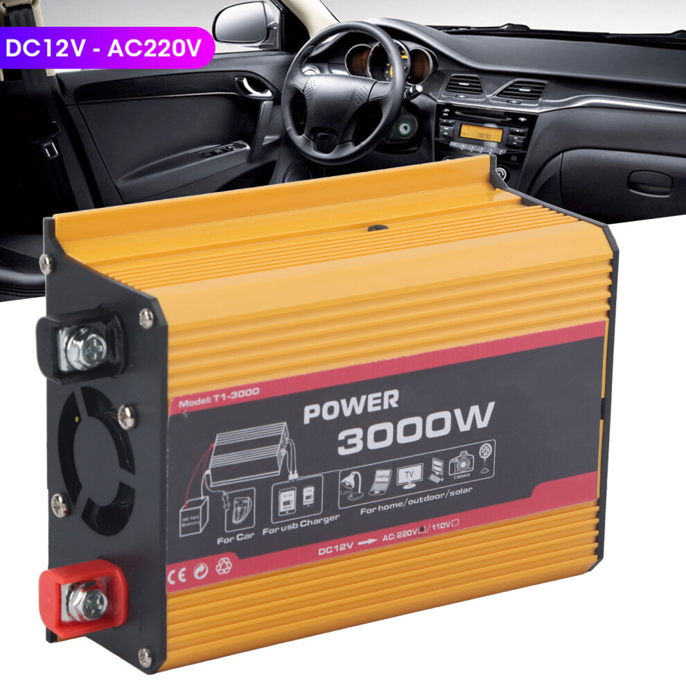 3000W Car Inverter Dual Usb Modified Sine Wave Dc12v To Ac220v 4681360945031