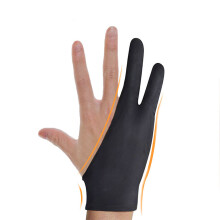 Two-Finger Drawing Glove for Graphics Tablets Lightweight Sweatproof Soft