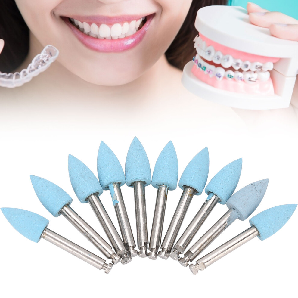 10Pcs Low Speed Dental Polishing Burs Set, Flame Shape, High Brightness 4931360946607