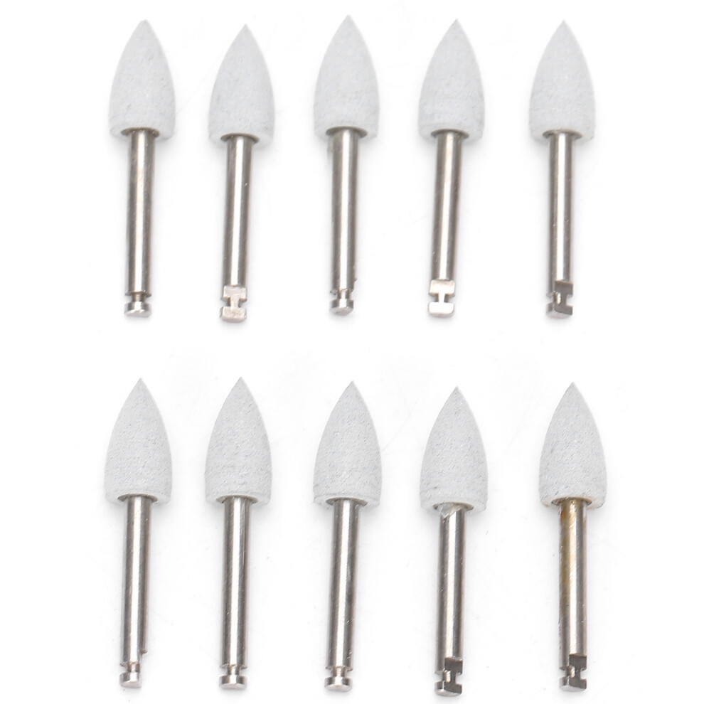 Gray 10Pcs Low Speed Dental Polishing Burs Flame Shape 410
