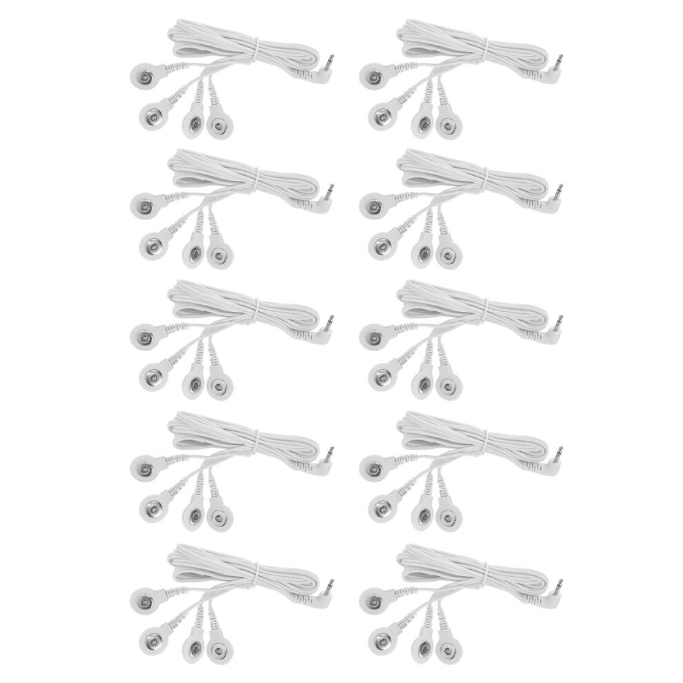 10pcs Copper 2.5mm DC Electrode Lead Wire 1.2m for TENS Machines