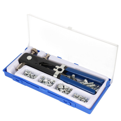 Aluminium Alloy Rivet Nut Gun with Flat Head Inserts Hardware Fastener Kit 1