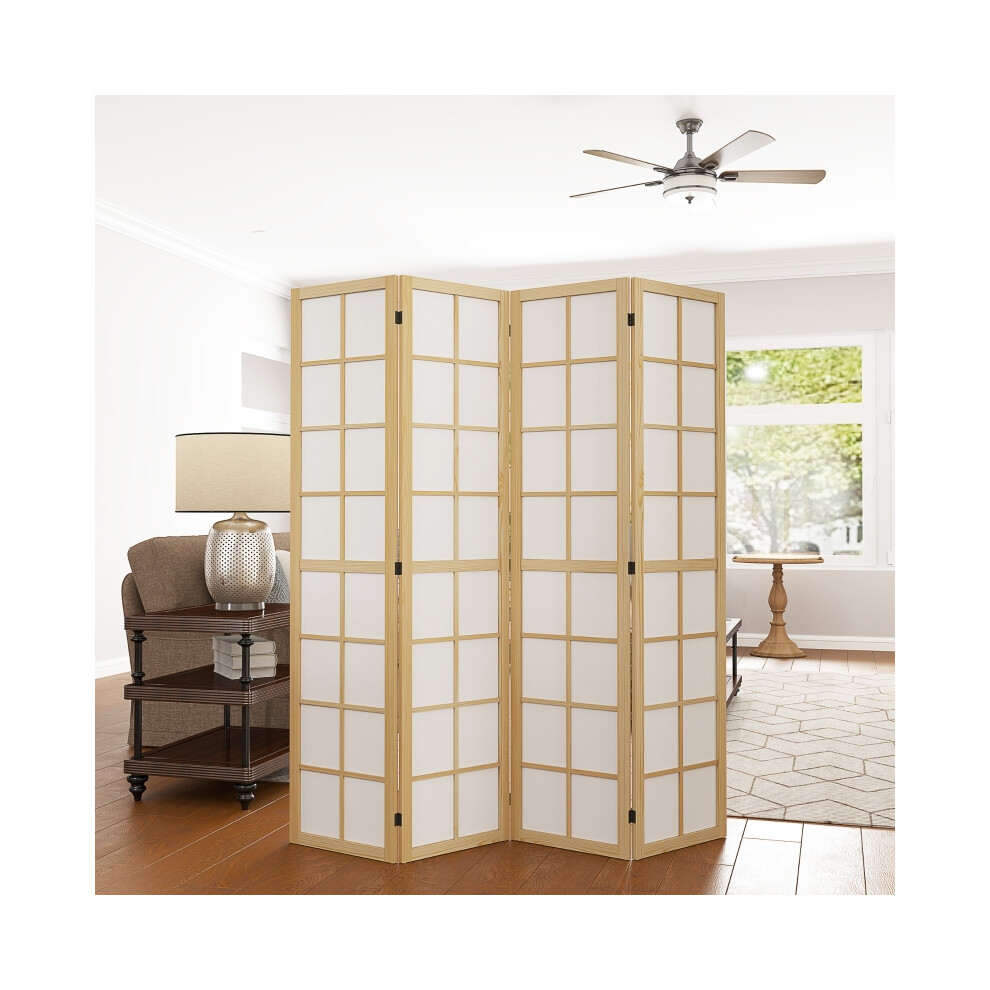 Indoor Privacy Screen 4 Panel Folding Divider Freestanding Room Separator for Living Room & Bedroom 160 x 170cm-image-OPC-PMYMFRM-NEW