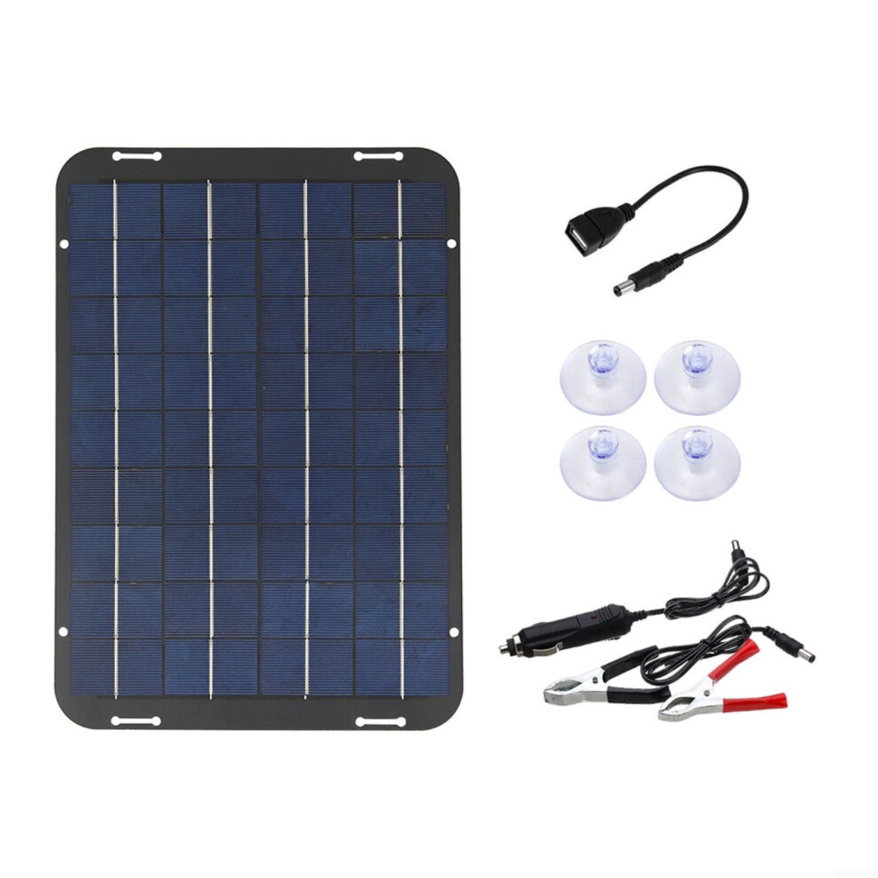 30W Solar Panel 12V Trickle Charger Battery Charger Kit Maintainer Boat Car Rv 9323874957333