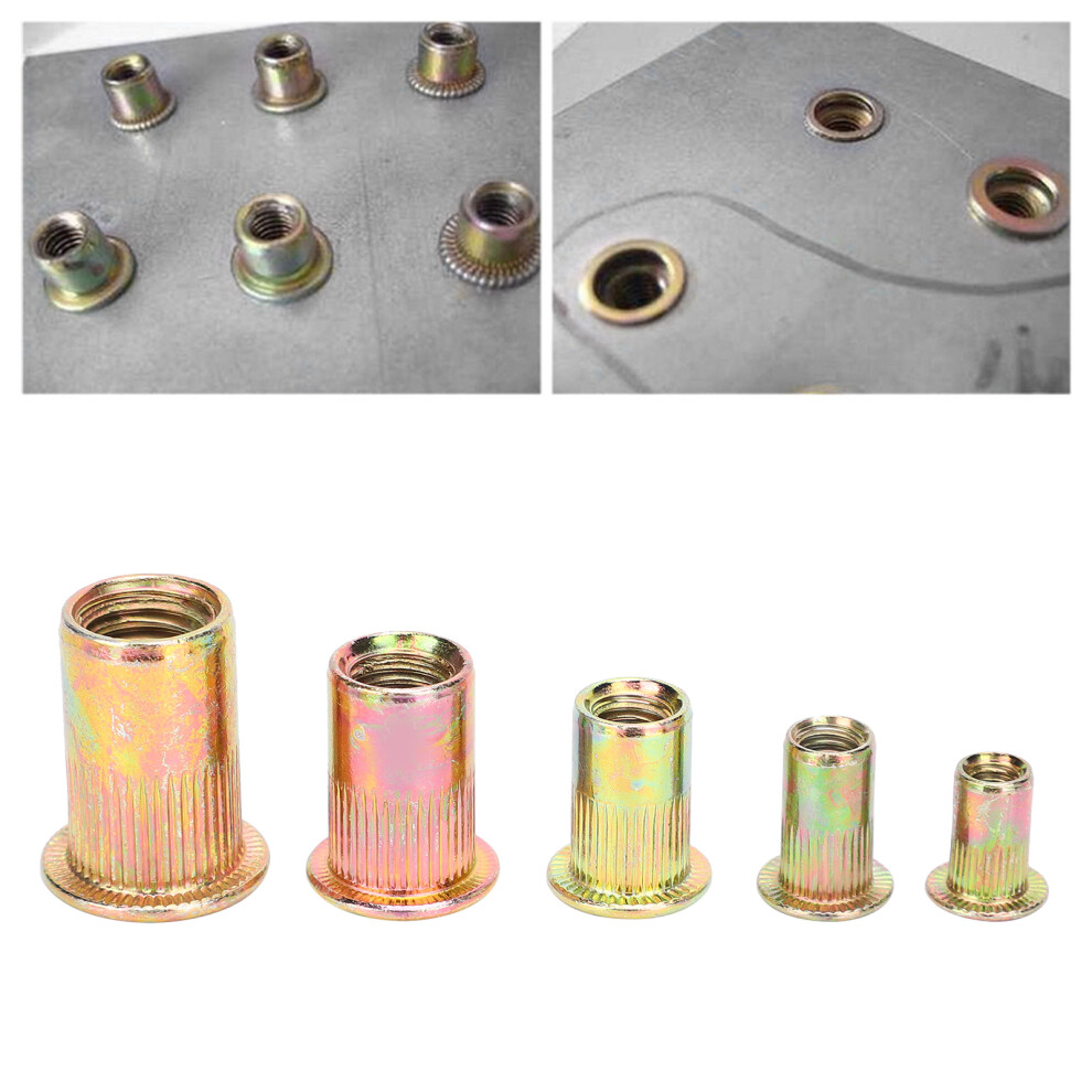 120Pcs Zinc Plated Rivet Nut Kit M4-M10, Steel, Assorted Sizes 8721360954346