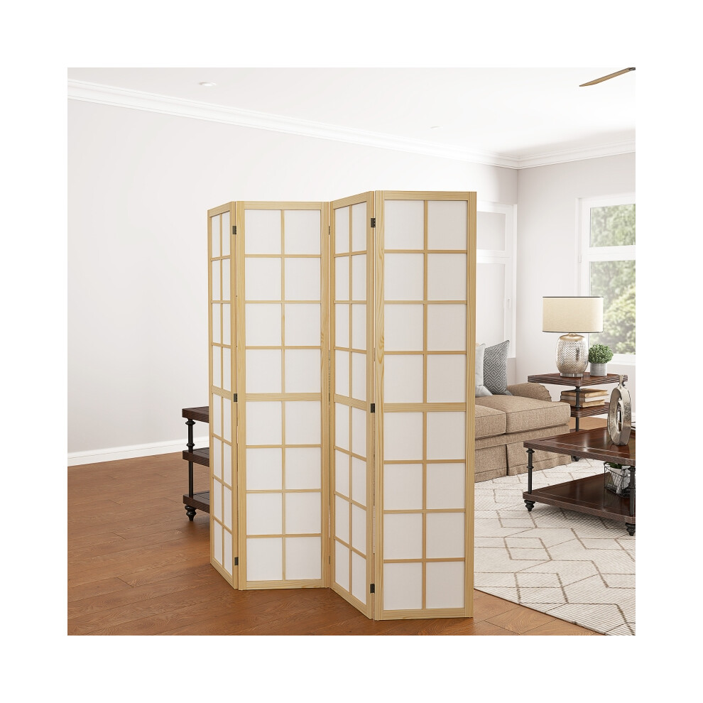 Folding Room Divider 4 Panel Freestanding Privacy Screen for Living Room & Bedroom Indoor Use 160 x 170cm Lightweight & Stable-image-OPC-PMYMJSY-NEW