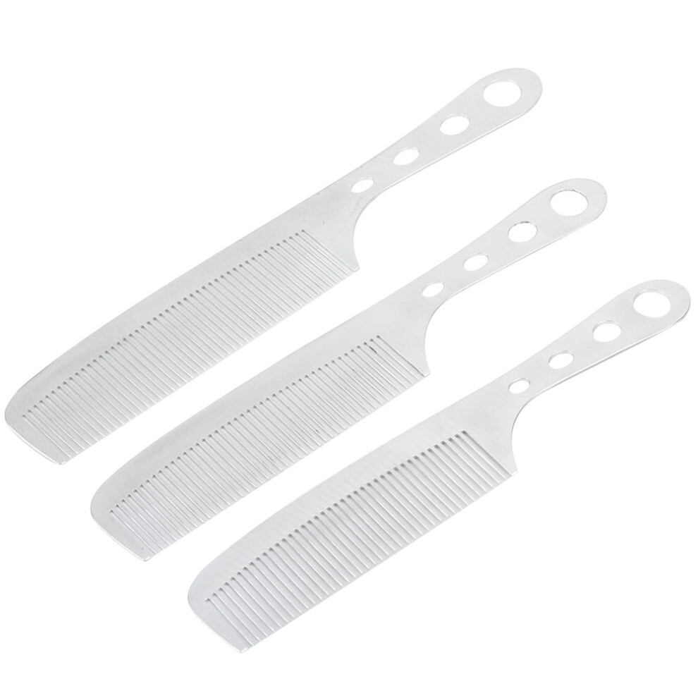 3Pcs Titanium Steel Hairdressing Combs, Portable Barber Styling Tools