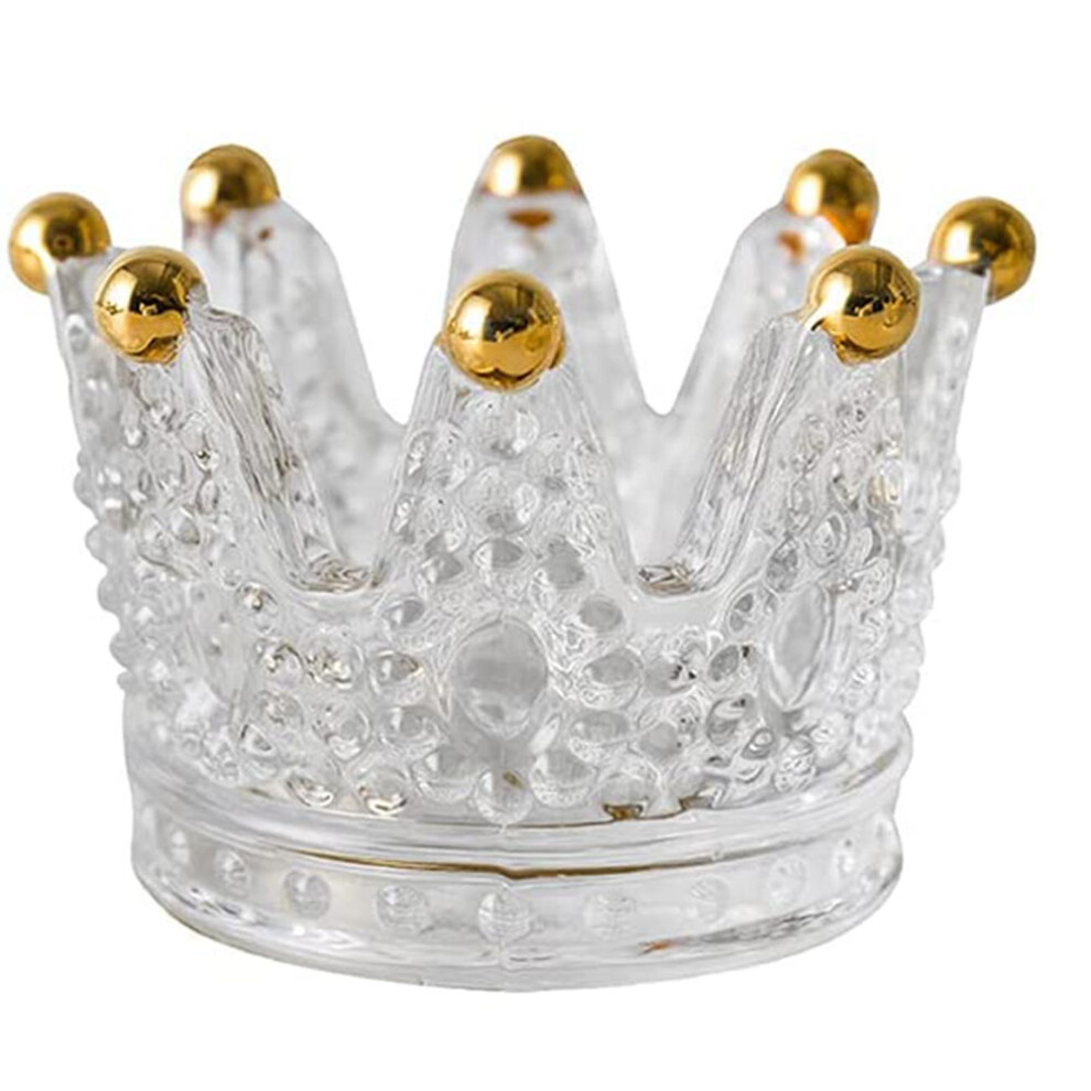 Crown-Shaped Crystal Glass Jewelry Organizer For Home Decor, Wedding Decor, Portable Ashtray-image-OPC-PMYMNWK-NEW