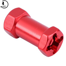 4 Stück 12mm Aluminium RC Hex Radnabenadapter für D90 F350 AX10 (25mm Rot)