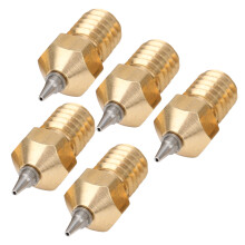 5Pcs Brass 3D Printer Nozzle Set, M6 Tips, 0.2/0.3/0.4/0.5mm