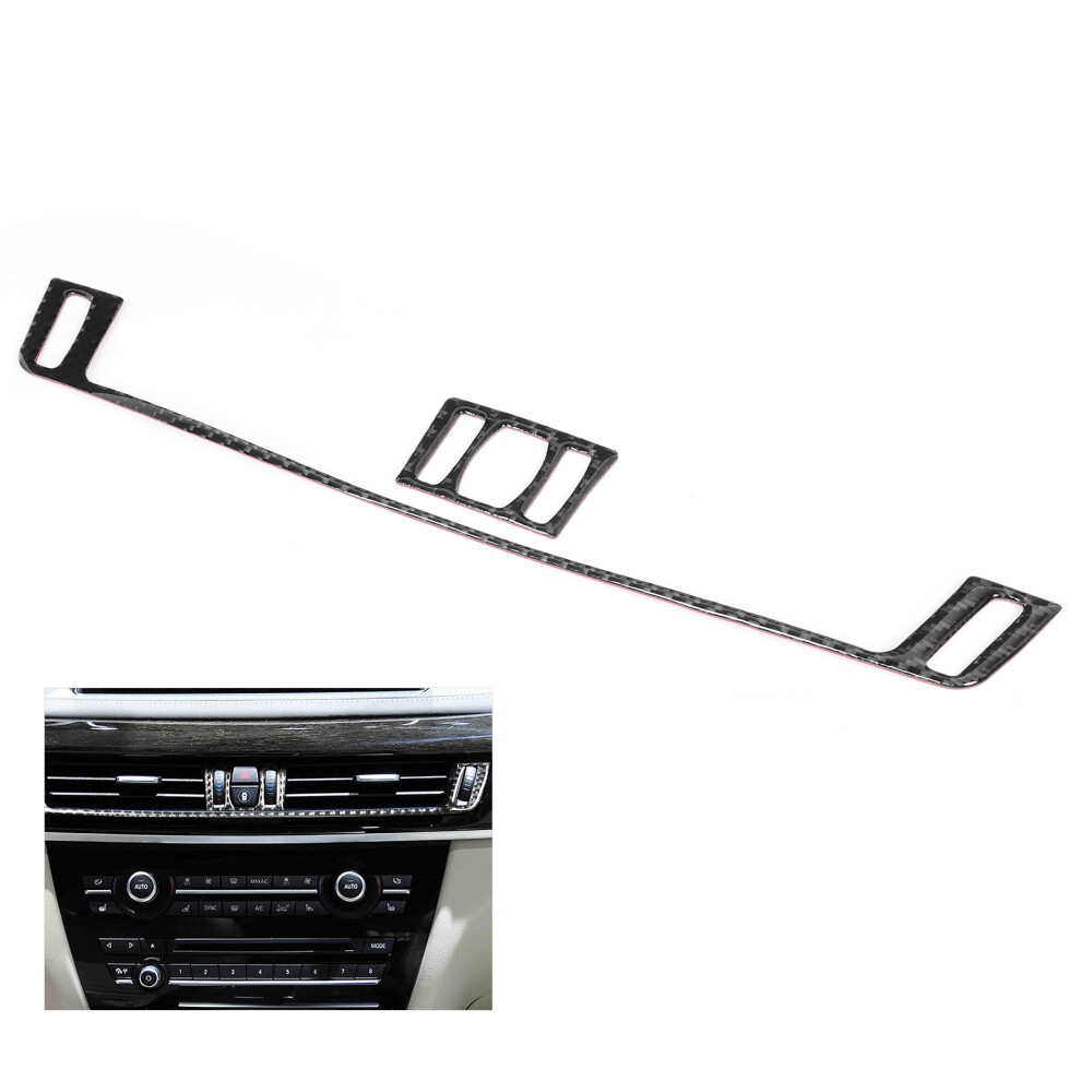 Carbon Fiber Center Air Vent Trim Fit For X5 X6 F15 F16 2014-2018 Black 7891360968405