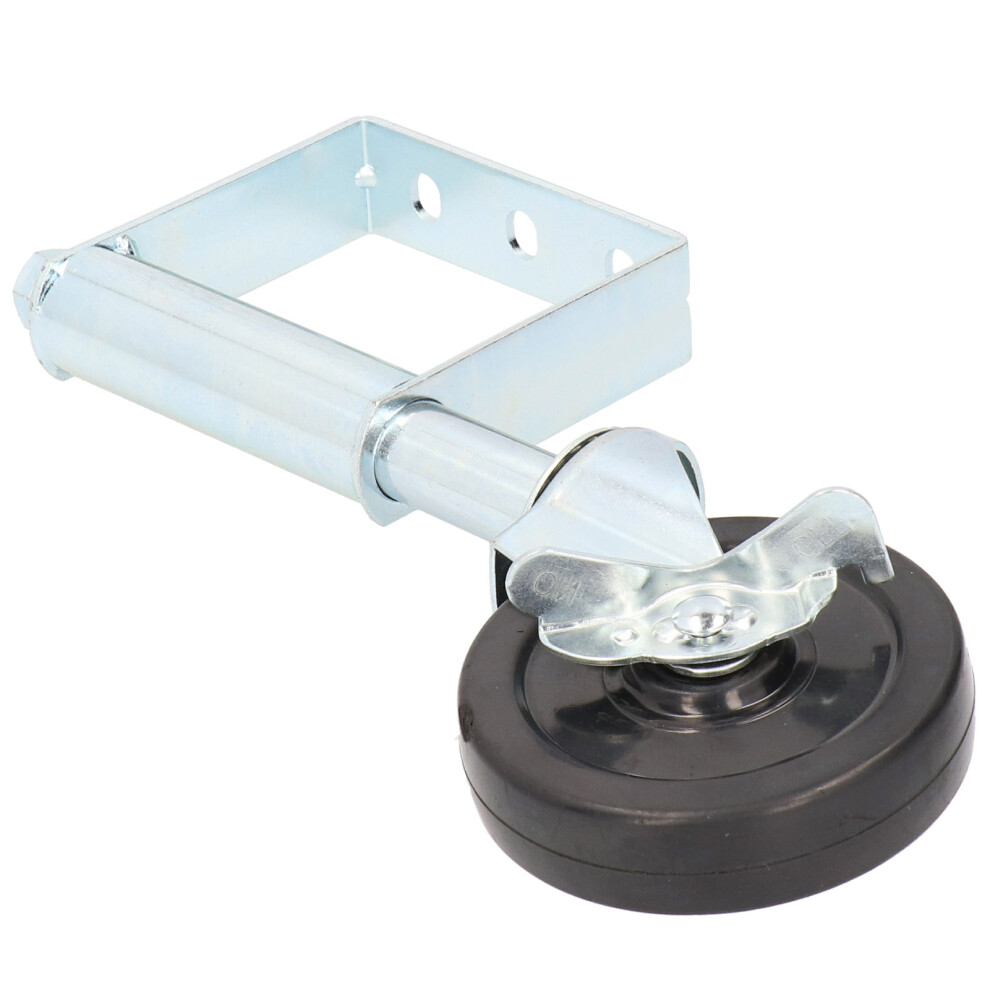 4In Aluminum Gate Wheel With Spring-Loaded Caster, 75Kg Capacity, White 3081360970711
