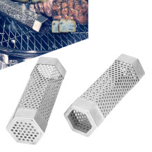 2Pcs Stainless Steel BBQ Smoker Tube Mesh 6in Hexagonal & Trilateral