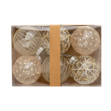 6 stuks kerstballen ornamenten kerstboom decoratie-Champagne