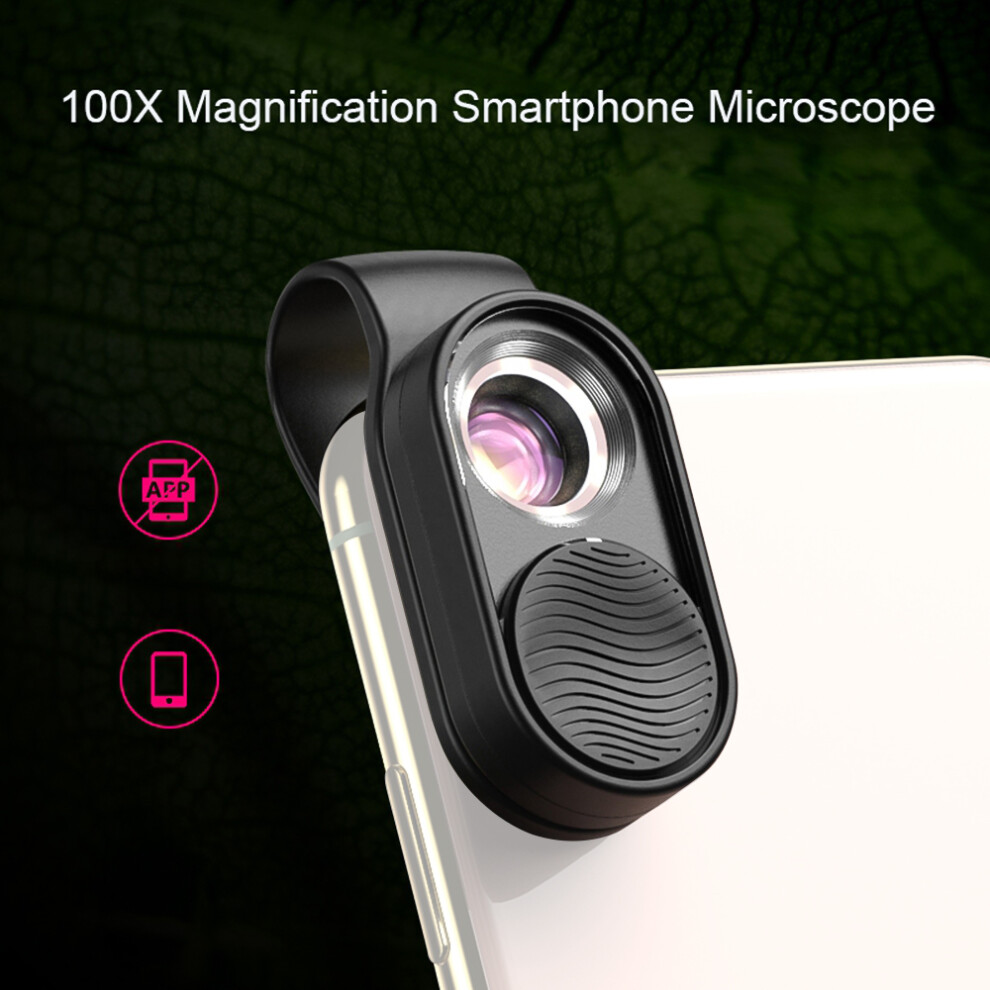Mini Portable Smartphone Microscope 100X Led 8.6Cm Light/Black 8461360971119