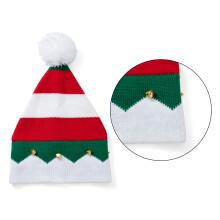 Kerst Kerstmutsen met witte pluche Pom-volwassen rood wit